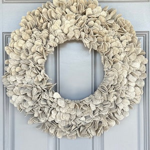 Felt Fabric Wreath: Boho Rustic Farmhouse Door Decor