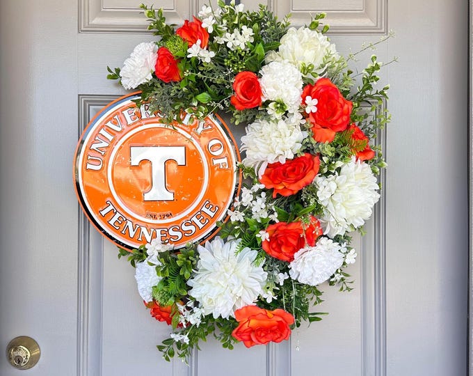 University of Tennessee Vols Wreath: Orange & White Volunteers Decor