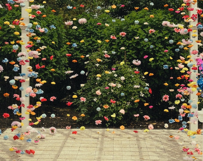 Floating Flower garland photo backdrops for Weddings birthdays showers