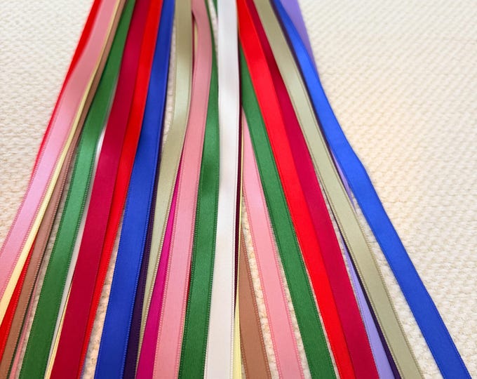 Cut to Size: 3 Satin Ribbons for Ribbon Wands, Invitations, Gift Bow DIY Ribbon Supply