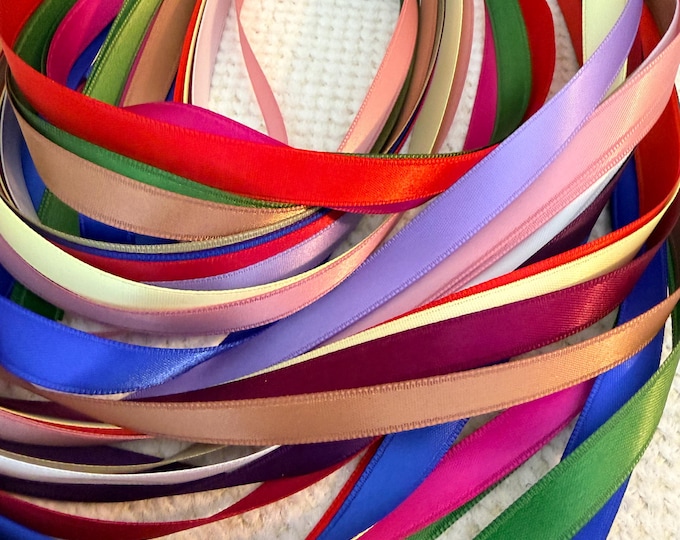 Cut to Size: 3 Satin Ribbons for Ribbon Wands, Invitations, Gift Bow DIY Ribbon Supply