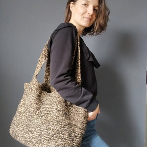 Crochet bag Crochet tote bag Shoulder bag Handmade bag Crochet handbag Knitted bag Jute bag Shopping bag Big bag image 1