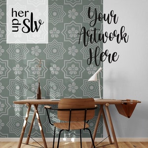 Büro mit Schreibtisch Wallpaper Mockup Vorlage - PSD Wallpaper Mockup Vorlage - Photoshop Wallpaper Mockup - Photopea Wallpaper Mockup