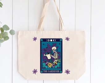 Borsa tote scheletro, arredamento Tarocchi, borsa mistica, dia de los muertos, borsa giardiniere