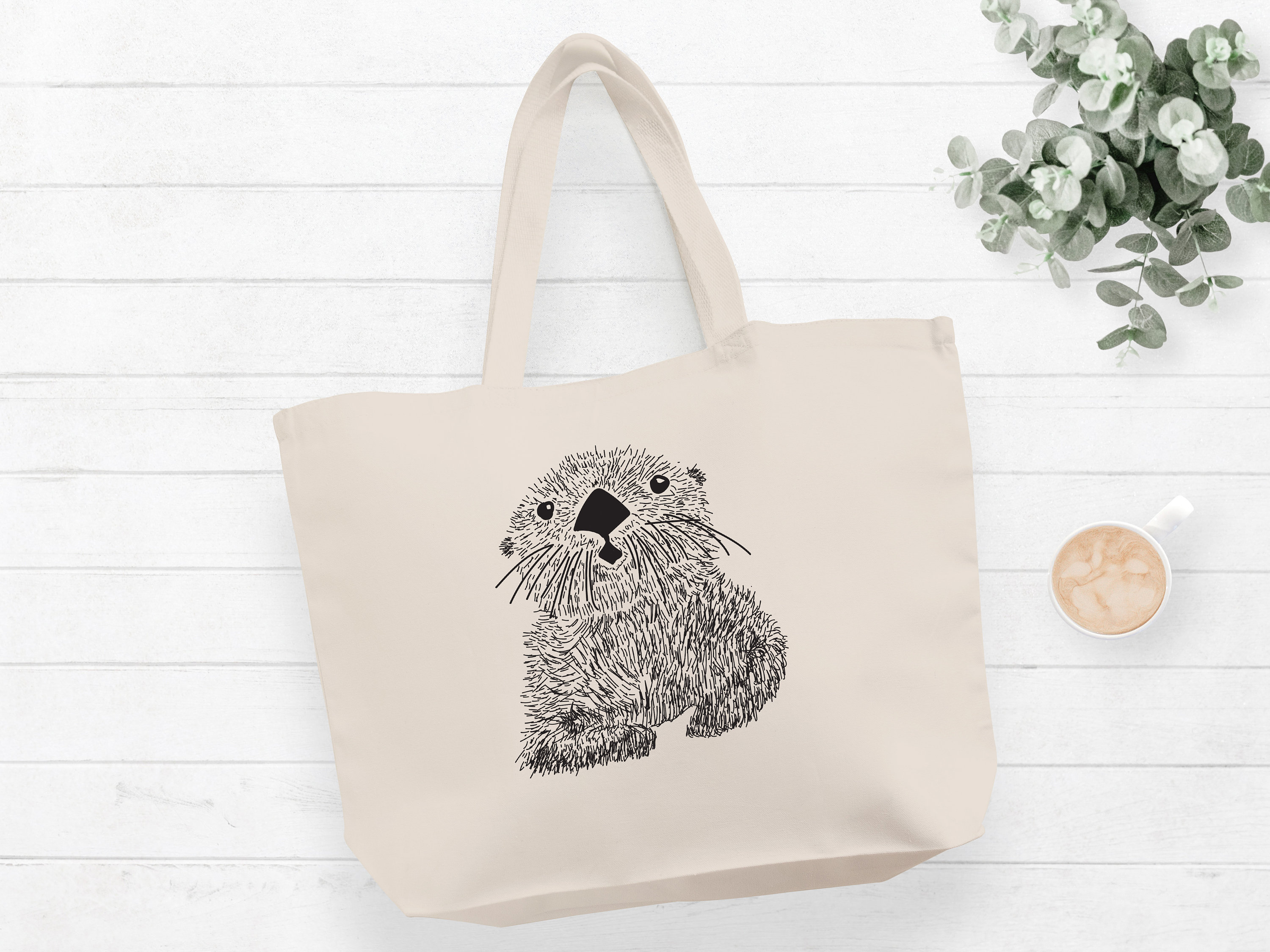 Otter Tote Bag Etsy