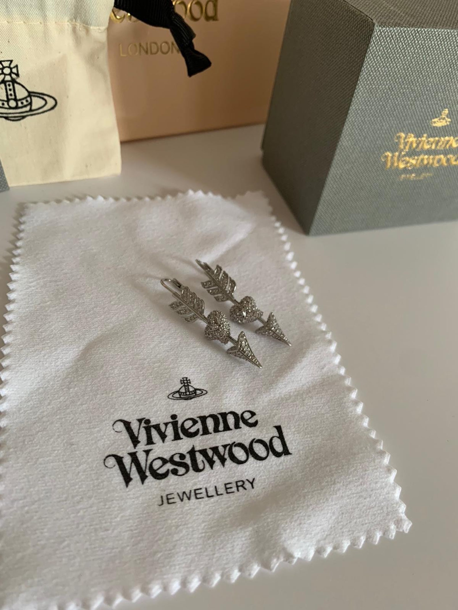 New In Box Vivienne Westwood Silver Luminita heart and arrow | Etsy