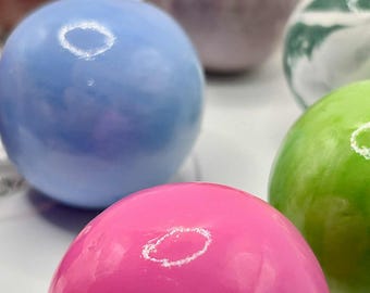 Painted Cracking Clay Balls – Set of 12 (Approx. 2") | Soft Clay | Polish Finish | Handmade ASMR Kit