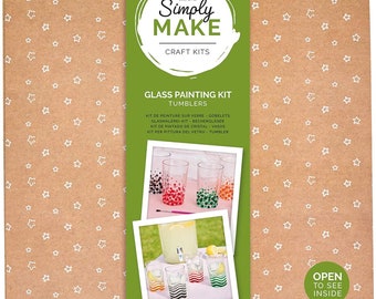 Glass Painting Tumblers Craft Kit, Beginner's Kit Perfect for Children and Adults. Paint your Own Glasses, DIY, Housewarming, Party