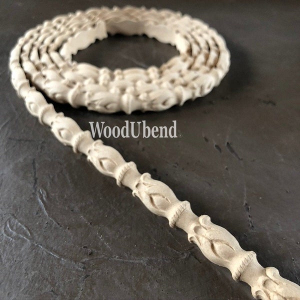 WoodUbend 1.2cm Scroll Edge Trim Furniture Applique / Houten Meubel Moulding, Mixed Media Onlay WoodUbend #TR714 Buigbaar bij verhitting