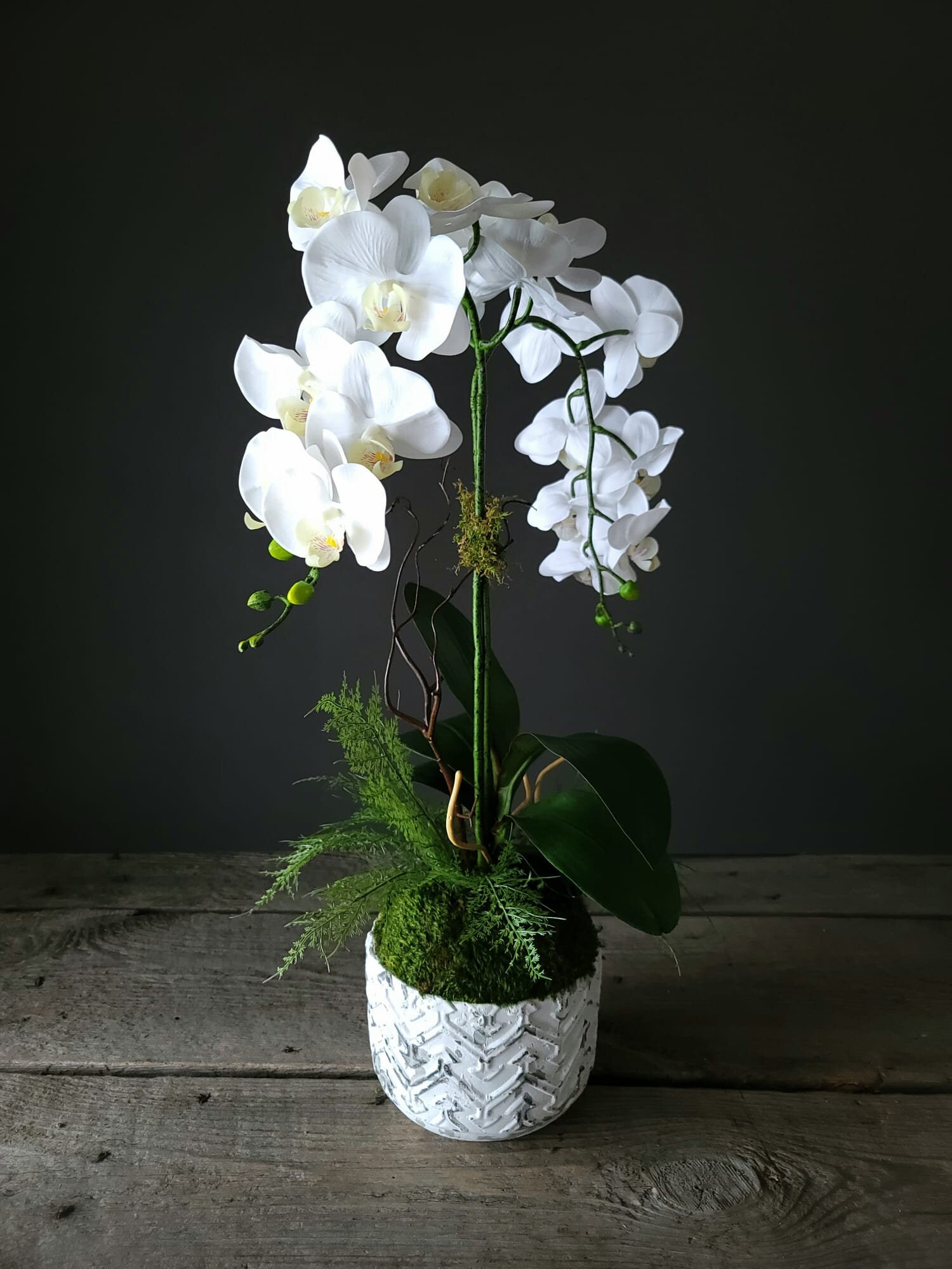 White Orchid Real Touch Faux Flowers in Vase Artificial Etsy