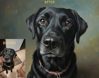 Custom Pet Portrait from Photo | Realistic Oil Painting Style | Digital Download | Dog & Cat Portrait | Personalized Pet Art