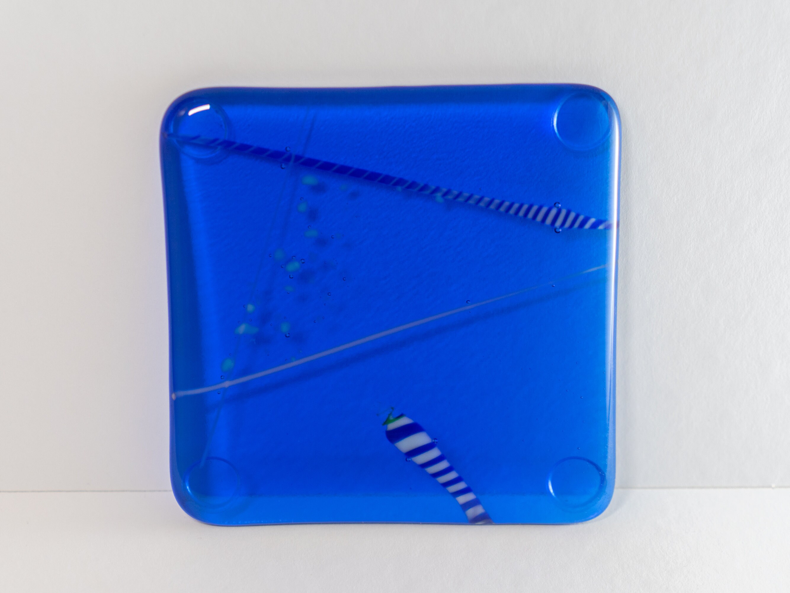 Handmade Fused Glass Coasters in Blue Set of Four Gift Set Etsy UK