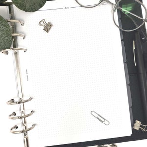 Dot Grid Note Planner Inserts - Printed, A5