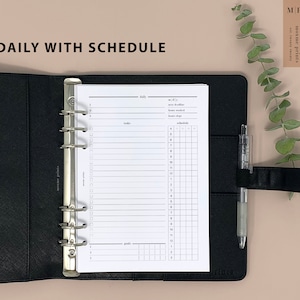 Daily Schedule Planner Inserts - Printed, Undated, A5