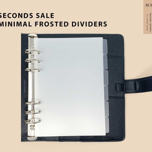 Seconds Sale - Frosted 6 Side Tab Dividers - A5, 6 Ring