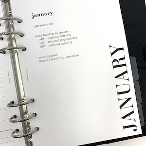Monthly Planner Inserts - Printed, Undated, A5 - Blank, Monday, or Sunday Start