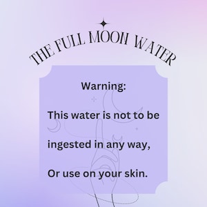 Full Moon Water Essential Oil Infused Witches Holy Water Rain Water image 4