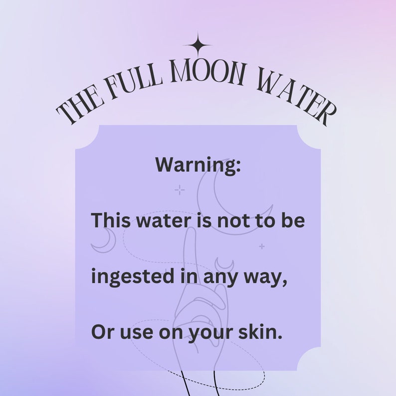 Full Moon Water Essential Oil Infused Witches Holy Water Rain Water image 4