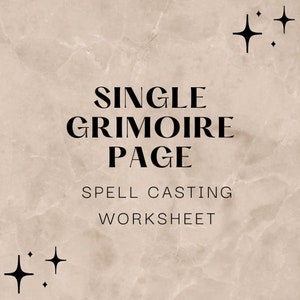 Spell Work Grimoire Page for Book of Shadows | Witchcraft Printable