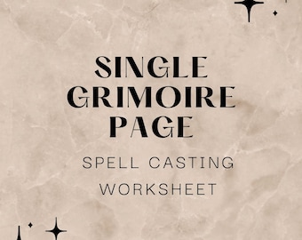 Spell Work Grimoire Page for Book of Shadows | Witchcraft Printable