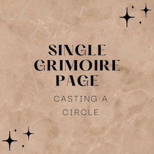 Casting a Circle Page Grimoire Page for Book of Shadows | Witch Printable