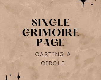 Casting a Circle Page Grimoire Page for Book of Shadows | Witch Printable