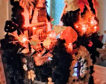 Witchy Sisters Fall Fairy House