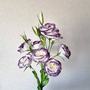 Décoration de fleurs en papier crêpe, cadeau de fleurs d'eustoma en papier, fleur artificielle, décoration de fleurs de mariage, cadeau d'anniversaire, fleur de Lisianthus