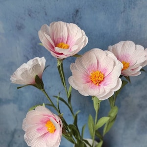 Fiori di carta crespa, bouquet di carta bianca, composizione floreale artificiale per vaso, bouquet di carta per la fidanzata, regalo di fiori per la sorella