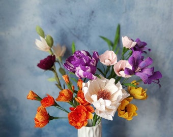 Bridal Home Decor One of a Kind Gifts Custom Crepe Paper Floral Arrangements Faux Flowers Bouquets Wedding Handmade Made to Order