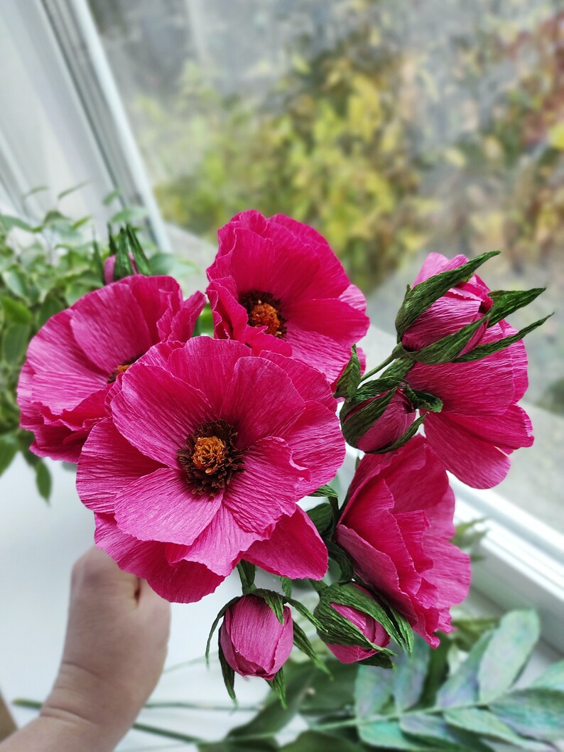 Paper Flower Tutorial Templates DIY Realistic Flowers PDF Etsy