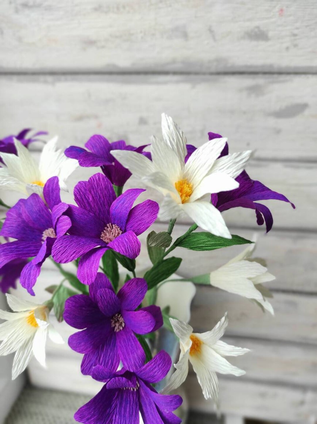 Paper Flower Bouquet for Home Decoration, Crepe Paper Flowers Valentine