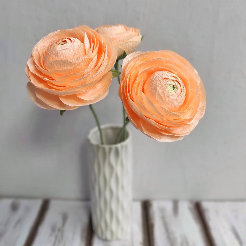 Crepe Paper Ranunculus Fall Artificial Flowers for Decor Etsy