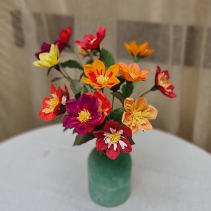 Bouquet regalo dalia di carta crespa, regalo di fiori artificiali gialli/arancioni per la madre, regalo del primo anniversario, regalo di relazione a lunga distanza