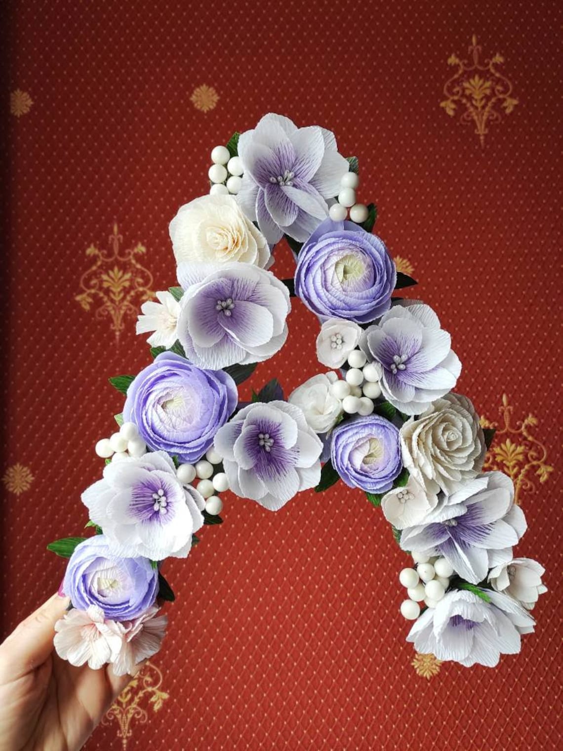 Floral Letter 10 14 20 Large Flower Letter Etsy