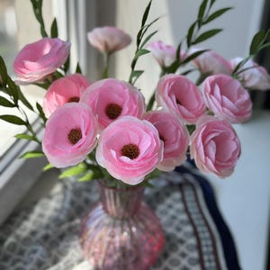 Handmade Pink Crepe Paper Flower Bouquet: Everlasting Floral Arrangement