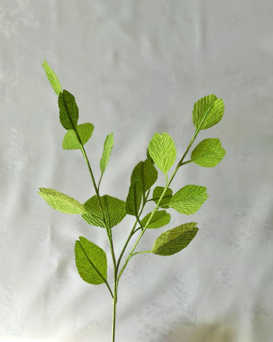 Eucalyptus Branch Crepe Paper Foliage One Stem Paper Etsy