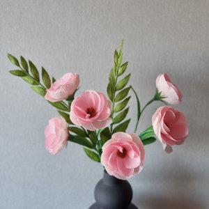 Crepe Paper Flowers for Home Decor, Spring Pink Paper Flowers, Artificial Flowers Housewarming Gift Pink