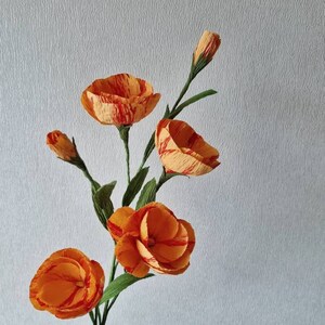 Cadeau de bouquet de fleurs en papier, fleurs orange pour la décoration de la maison, cadeau d'anniversaire en papier fleurs, cadeau du 50e anniversaire pour femme, cadeau de soi image 5