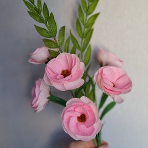 Crepe Paper Flowers for Home Decor, Spring Pink Paper Flowers, Artificial Flowers Housewarming Gift image 5