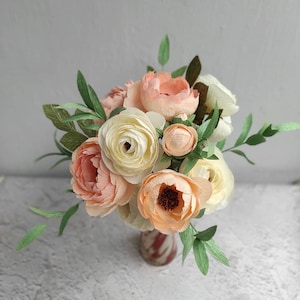 Centrotavola floreale, Bouquet di peonie in carta crespa, Composizione floreale per la decorazione della casa, Bouquet di fiori di carta per vaso, Fiori per la decorazione della tavola