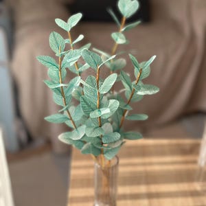 Handmade Paper Eucalyptus Branches – Minimalist Greenery for Home Decor, Artificial Greenery for Bouquets & Wedding Arrangements