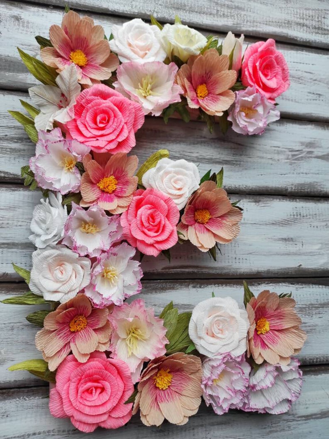 Floral Letter 10 14 20 Large Flower Letter Etsy
