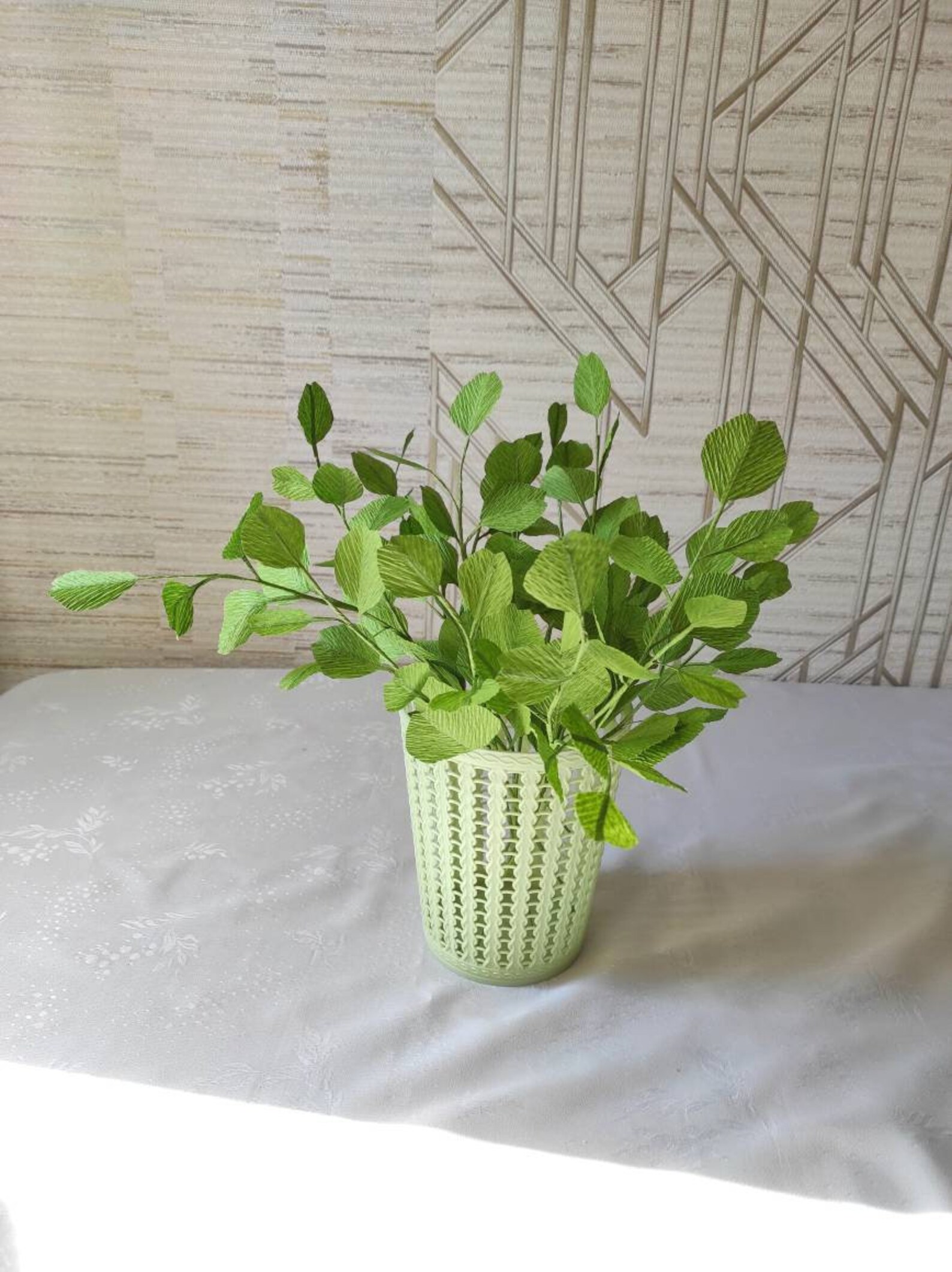 Eucalyptus Branch Crepe Paper Foliage One Stem Paper Etsy