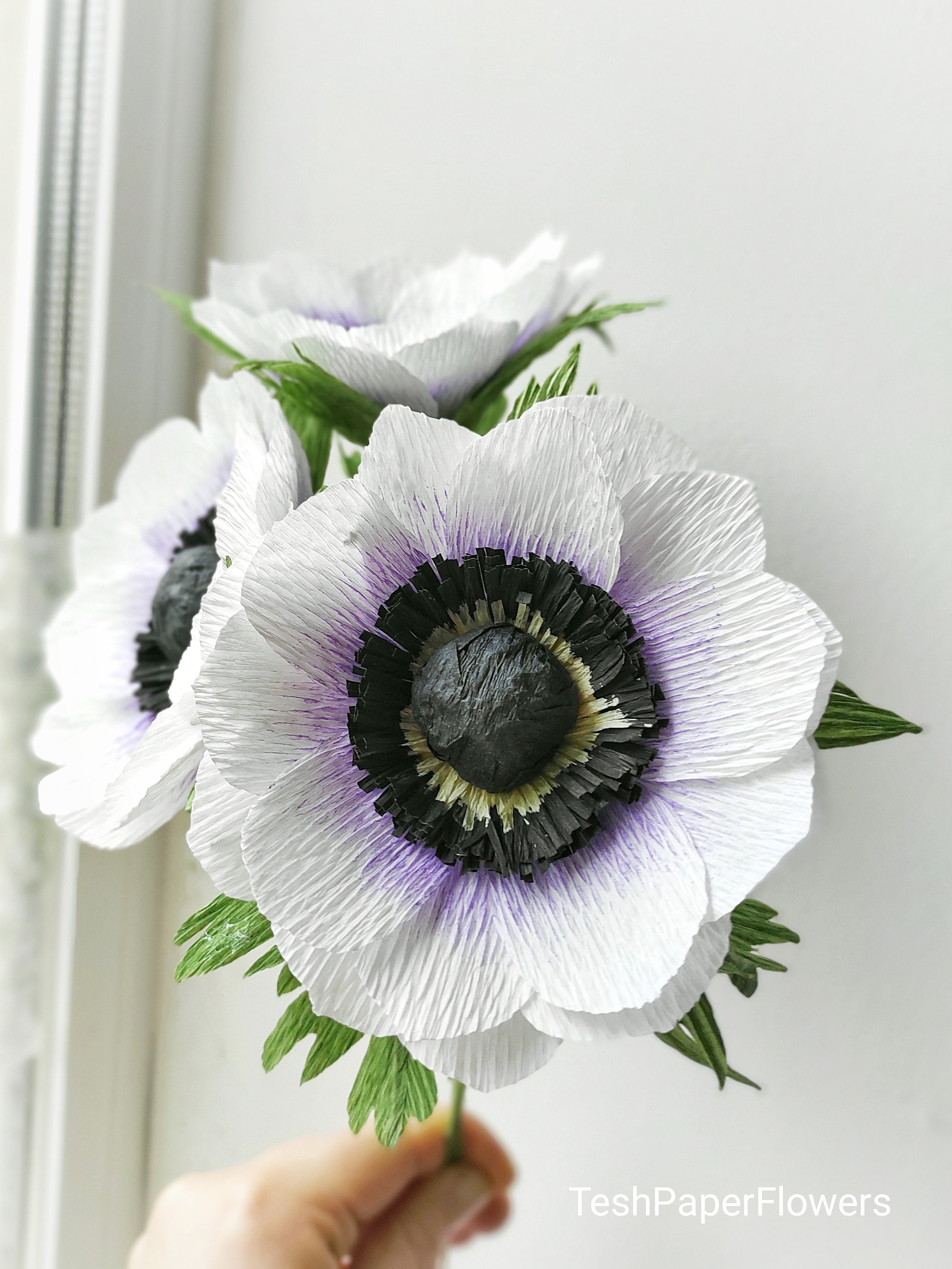 Easy Crepe Paper Flower Anemone Tutorial DIY Crepe Paper Etsy