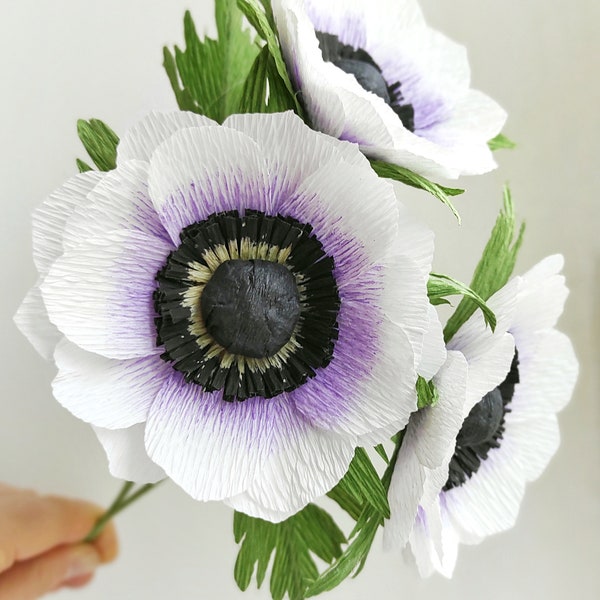 Easy Crepe Paper Flower Anemone Tutorial, DIY crepe paper anemone PDF, Downloadable flowers guide