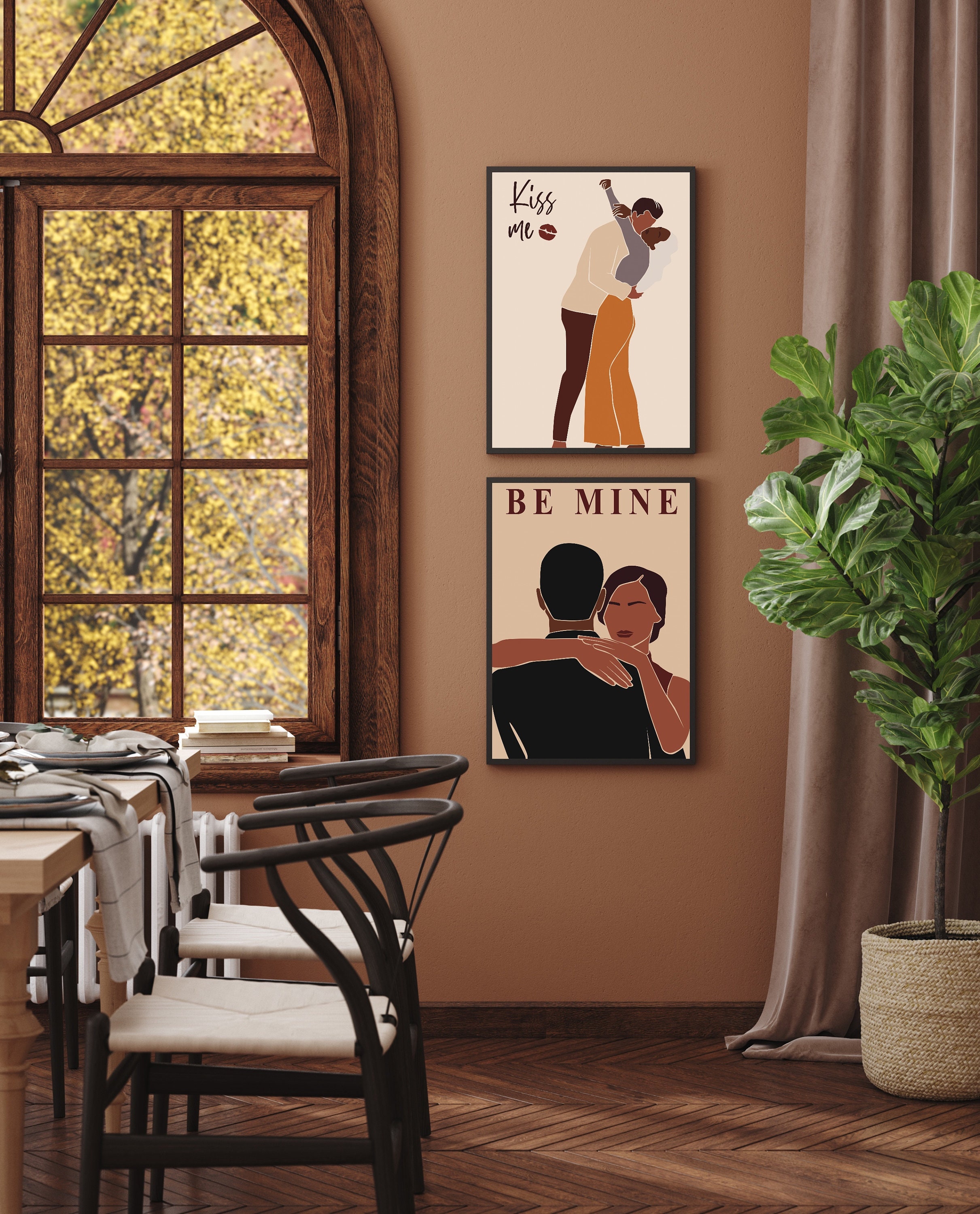 Valentine Printable art Abstract couple wall art Black Woman Etsy