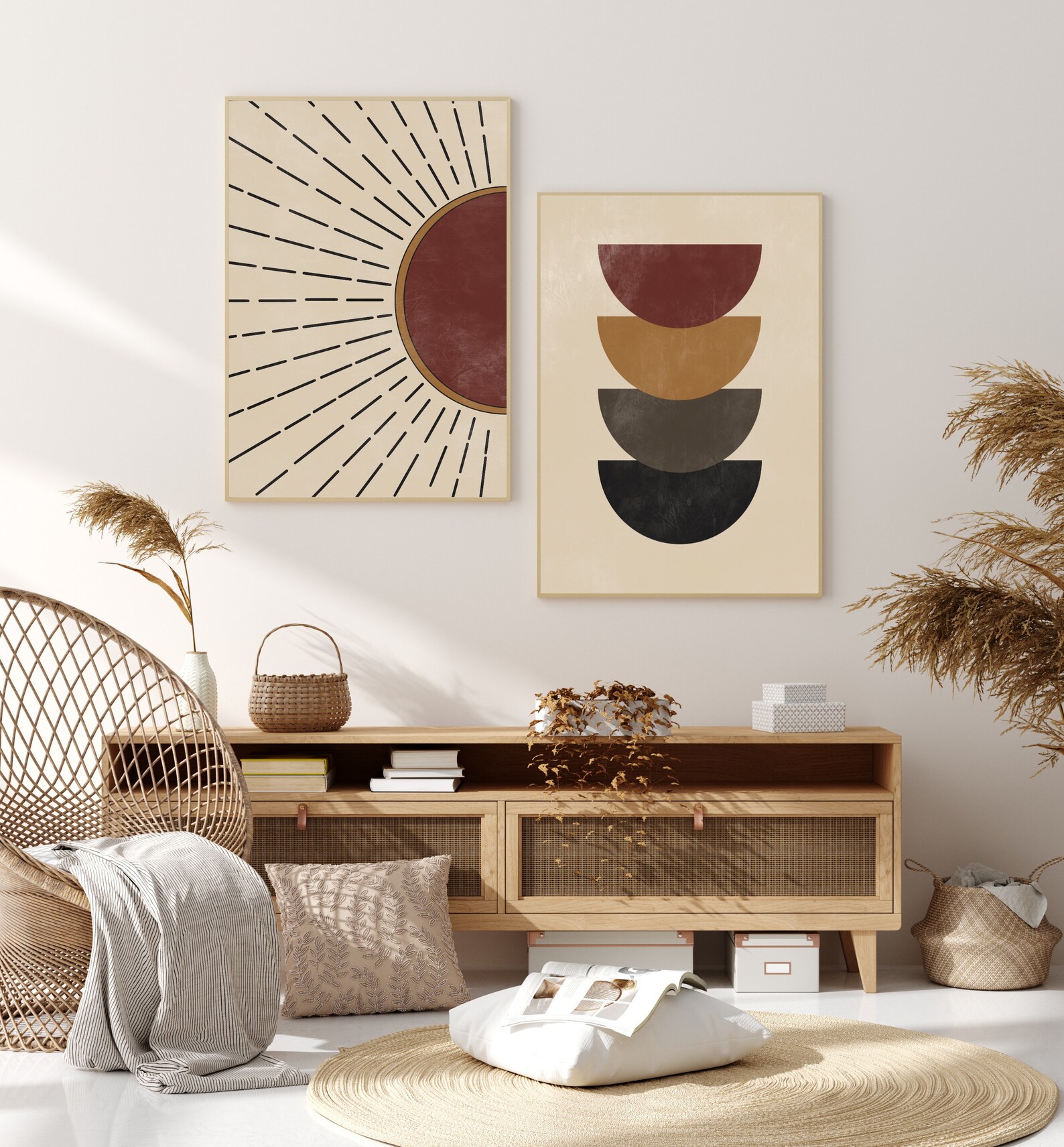 Buy Gallery Wall Set of 3 Mid Century Modern Prints, Minimalist