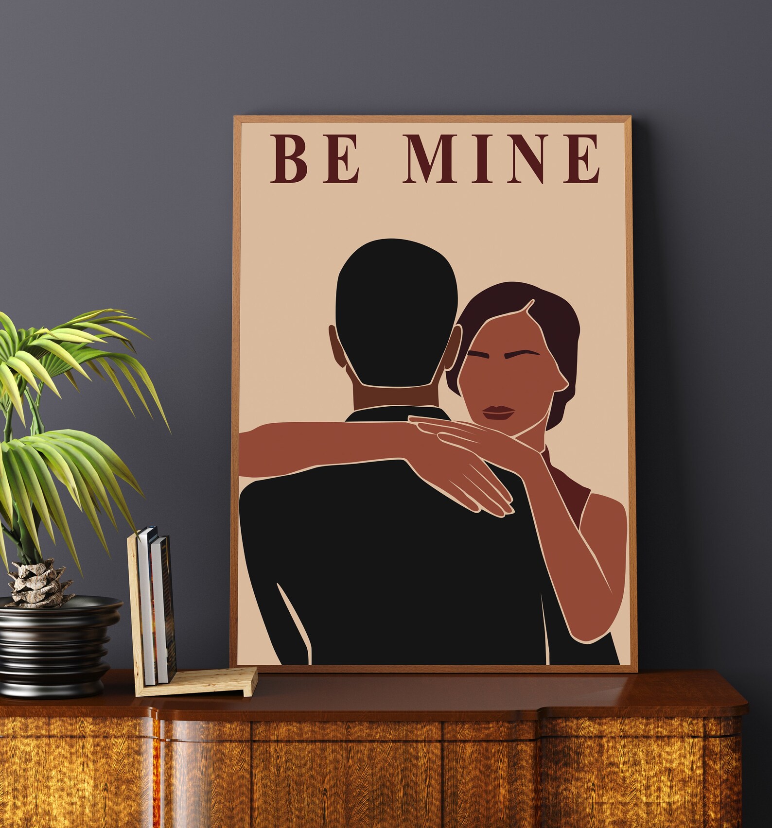 Abstract Romantic couple wall art Black Woman Abstract Etsy