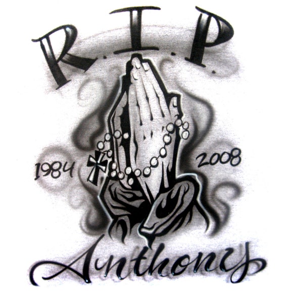 Airbrush Rest In Peace Shirt Design Airbrushed Memorial | Etsy